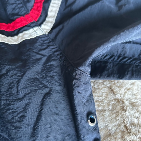 Black Windbreaker with Red and White Stripes - Picture 4 of 5